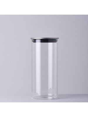 Linens Basic Cam-Metal Kapak 10x10x22 cm Kavanoz