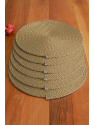 Elite 6 Adet Koyu Bej Supla / Amerikan Servis Lux Sunum Tabak Altlığı 1 Adet