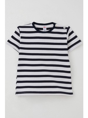 Breeze Erkek Çocuk Tişört Patlı Çizgili 1-4 Yaş, Ekru