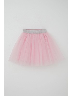Breeze Kız Çocuk Tütü Etek Beli Sim Detaylı Lastikli 5-10 Yaş, Pembe