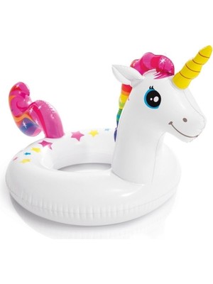 intex Elite Şişme Unicorn Simit-Çocuk Unicorn Simit-Şişme Tek Boynuzlu At Simit-Unicorn Figürlü Simit 107X58 Cm. 1 Adet