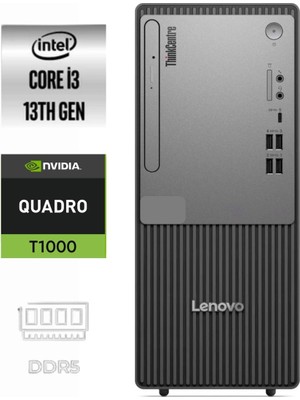 Lenovo Thinkcentre Neo 50T Gen5 I3-13100 12UB0009TR-052 16GB 1tb Quadro T1000 4gb Freedos Masaüstü Bilgisayar