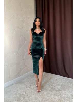 Hobidünyasıelif Zümrüt Kadife Elbise