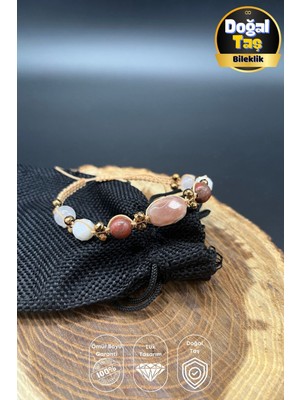 El Emeği Doğal Taş Ayarlanabilir Yeni Başlangıçlar ve Sezgi Bilekliği