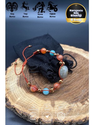 El Emeği Doğal Taş Ayarlanabilir Koruyucu Güç Bilekliği
