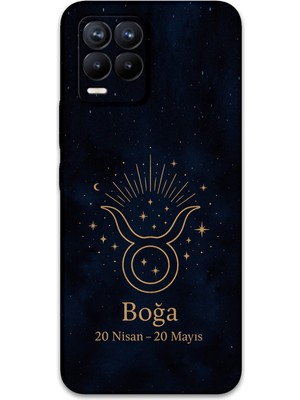 Realme 8 Pro Uyumlu Boğa Burcu Desenli Telefon Kılıfı + Ekran Koruyucu - 5769