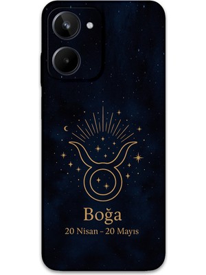Realme 10 4g Uyumlu Boğa Burcu Desenli Telefon Kılıfı + Ekran Koruyucu - 5769