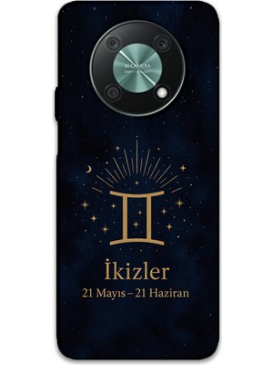 Huawei Nova Y90 Uyumlu Ikizler Burcu Desenli Telefon Kılıfı + Ekran Koruyucu - 5770