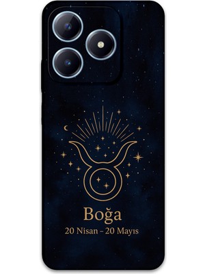 Realme Note 50 Uyumlu Boğa Burcu Desenli Telefon Kılıfı + Ekran Koruyucu - 5769