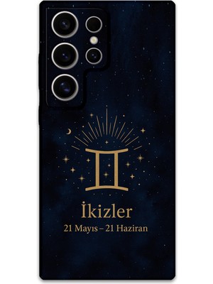 Galaxy S22 Ultra Uyumlu Ikizler Burcu Desenli Telefon Kılıfı + Ekran Koruyucu - 5770