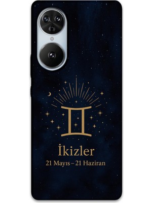 Reeder S19 Max Pro S Edge Uyumlu Ikizler Burcu Desenli Telefon Kılıfı + Ekran Koruyucu - 5770
