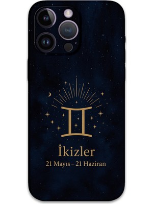 iPhone 14 Pro Max Uyumlu Ikizler Burcu Desenli Telefon Kılıfı + Ekran Koruyucu - 5770