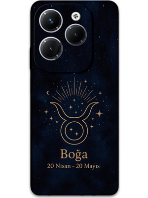 Infinix Hot 40 Pro Uyumlu Boğa Burcu Desenli Telefon Kılıfı + Ekran Koruyucu - 5769