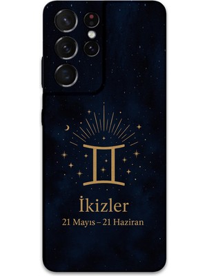 Galaxy S21 Ultra Uyumlu Ikizler Burcu Desenli Telefon Kılıfı + Ekran Koruyucu - 5770