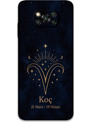 Poco X3 Pro Uyumlu Koç Burcu Desenli Telefon Kılıfı + Ekran Koruyucu - 5768