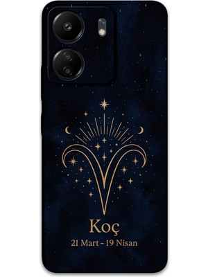 Poco C65 Uyumlu Koç Burcu Desenli Telefon Kılıfı + Ekran Koruyucu - 5768