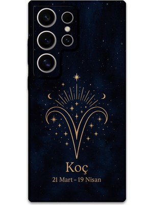 Galaxy S25 Ultra Uyumlu Koç Burcu Desenli Telefon Kılıfı + Ekran Koruyucu - 5768