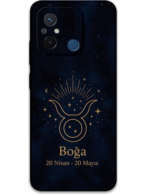 Xiaomi Redmi 12C Uyumlu Boğa Burcu Desenli Telefon Kılıfı + Ekran Koruyucu - 5769