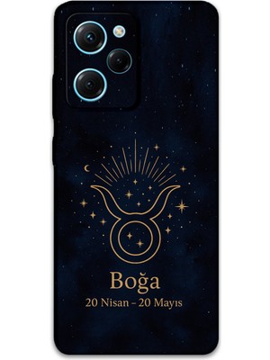 Poco X5 Pro Uyumlu Boğa Burcu Desenli Telefon Kılıfı + Ekran Koruyucu - 5769