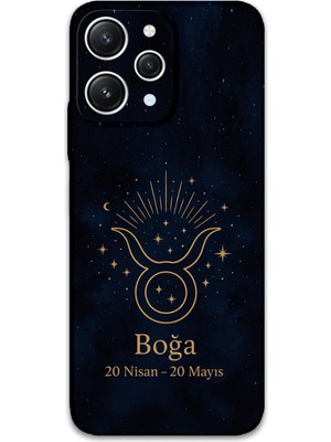 Xiaomi Redmi 12 Uyumlu Boğa Burcu Desenli Telefon Kılıfı + Ekran Koruyucu - 5769