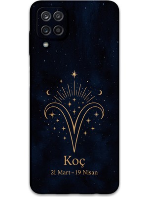 Galaxy A12 Uyumlu Koç Burcu Desenli Telefon Kılıfı + Ekran Koruyucu - 5768