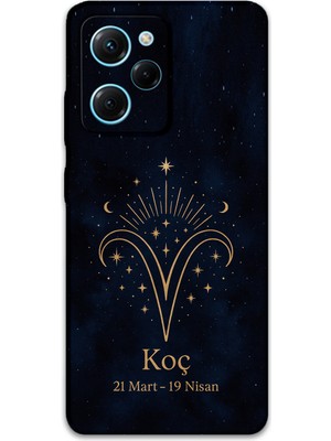 Poco X5 Pro Uyumlu Koç Burcu Desenli Telefon Kılıfı + Ekran Koruyucu - 5768