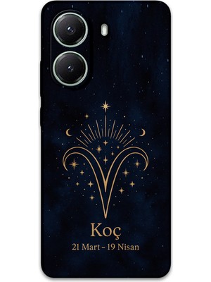 Poco X7 Pro Uyumlu Koç Burcu Desenli Telefon Kılıfı + Ekran Koruyucu - 5768
