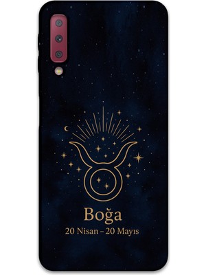 Galaxy A7 2018 Uyumlu Boğa Burcu Desenli Telefon Kılıfı + Ekran Koruyucu - 5769
