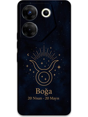 Tecno Camon 20 Pro 4g Uyumlu Boğa Burcu Desenli Telefon Kılıfı + Ekran Koruyucu - 5769