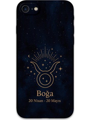 iPhone 7 Uyumlu Boğa Burcu Desenli Telefon Kılıfı + Ekran Koruyucu - 5769