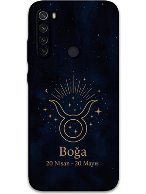 Xiaomi Redmi Note 8 Uyumlu Boğa Burcu Desenli Telefon Kılıfı + Ekran Koruyucu - 5769