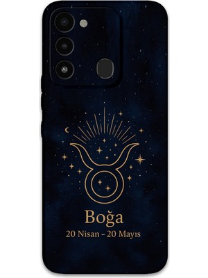 Tecno Spark 8c Uyumlu Boğa Burcu Desenli Telefon Kılıfı + Ekran Koruyucu - 5769