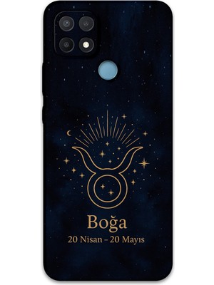 Oppo A15 Uyumlu Boğa Burcu Desenli Telefon Kılıfı + Ekran Koruyucu - 5769