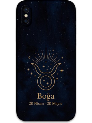 iPhone x Uyumlu Boğa Burcu Desenli Telefon Kılıfı + Ekran Koruyucu - 5769