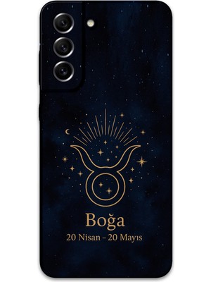 Galaxy S21 Plus Uyumlu Boğa Burcu Desenli Telefon Kılıfı + Ekran Koruyucu - 5769