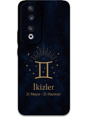 Huawei Honor 90 Uyumlu Ikizler Burcu Desenli Telefon Kılıfı + Ekran Koruyucu - 5770