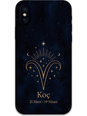 iPhone Xs Uyumlu Koç Burcu Desenli Telefon Kılıfı + Ekran Koruyucu - 5768
