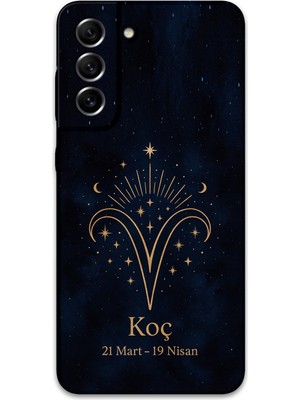 Galaxy S21 Plus Uyumlu Koç Burcu Desenli Telefon Kılıfı + Ekran Koruyucu - 5768
