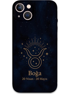 iPhone 15 Uyumlu Boğa Burcu Desenli Telefon Kılıfı + Ekran Koruyucu - 5769
