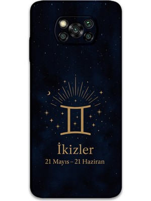 Poco X3 Pro Uyumlu Ikizler Burcu Desenli Telefon Kılıfı + Ekran Koruyucu - 5770