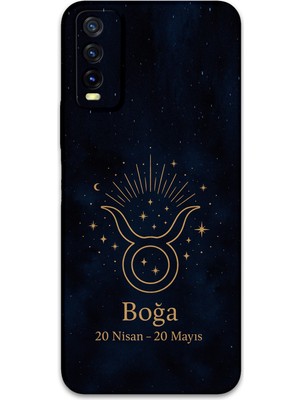 Vivo Y20 Uyumlu Boğa Burcu Desenli Telefon Kılıfı + Ekran Koruyucu - 5769