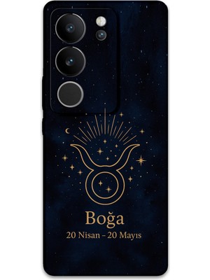 Vivo V29 Uyumlu Boğa Burcu Desenli Telefon Kılıfı + Ekran Koruyucu - 5769