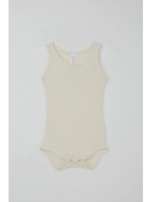Breeze Kız Bebek Çıtçıtlı Atlet Zıbın Body Jakarlı 9 Ay-3 Yaş, Ekru