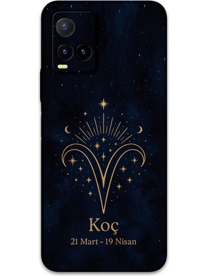 Vivo Y21S Uyumlu Koç Burcu Desenli Telefon Kılıfı + Ekran Koruyucu - 5768