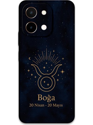Vivo Y28 Uyumlu Boğa Burcu Desenli Telefon Kılıfı + Ekran Koruyucu - 5769