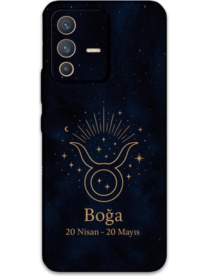 Vivo V23 5g Uyumlu Boğa Burcu Desenli Telefon Kılıfı + Ekran Koruyucu - 5769