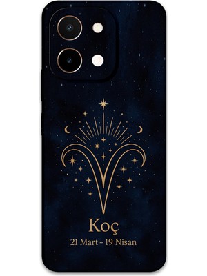 Vivo Y28 Uyumlu Koç Burcu Desenli Telefon Kılıfı + Ekran Koruyucu - 5768