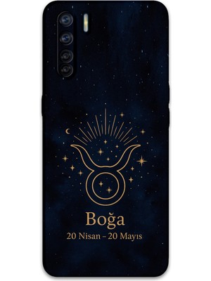 Oppo A91 Uyumlu Boğa Burcu Desenli Telefon Kılıfı + Ekran Koruyucu - 5769