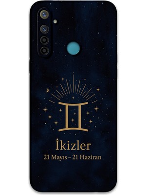 Realme 5i Uyumlu Ikizler Burcu Desenli Telefon Kılıfı + Ekran Koruyucu - 5770