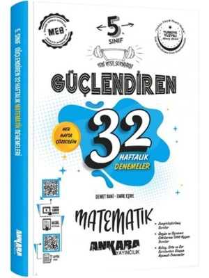 Ankara 5. Sınıf Matematik Güçlendiren 32 Haftalık Denemeleri